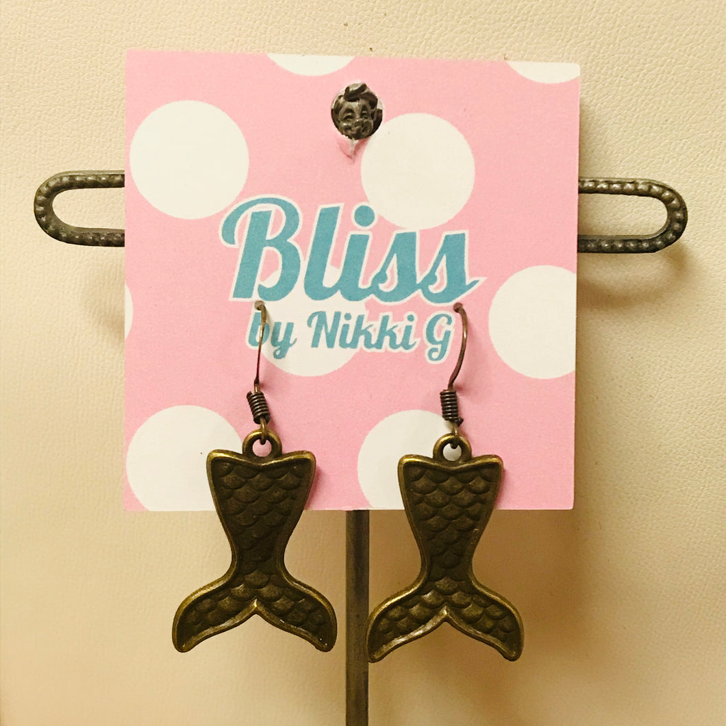 Mermaid Tail Charm Earrings