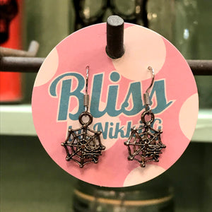 Spider and Web Charm Earrings