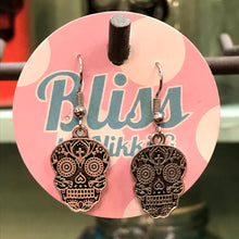Load image into Gallery viewer, Sugar Skull Charm Earrings
