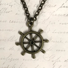 Load image into Gallery viewer, Big Boat Wheel Charm Necklace
