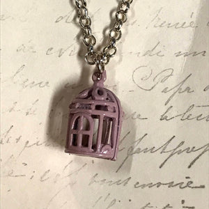 Bird Cage Charm Necklace