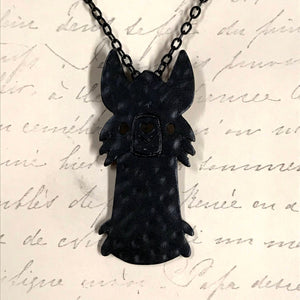 Black Llama Silhouette Charm Necklace