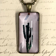 Cactus Rectangle Bubble Charm Necklace