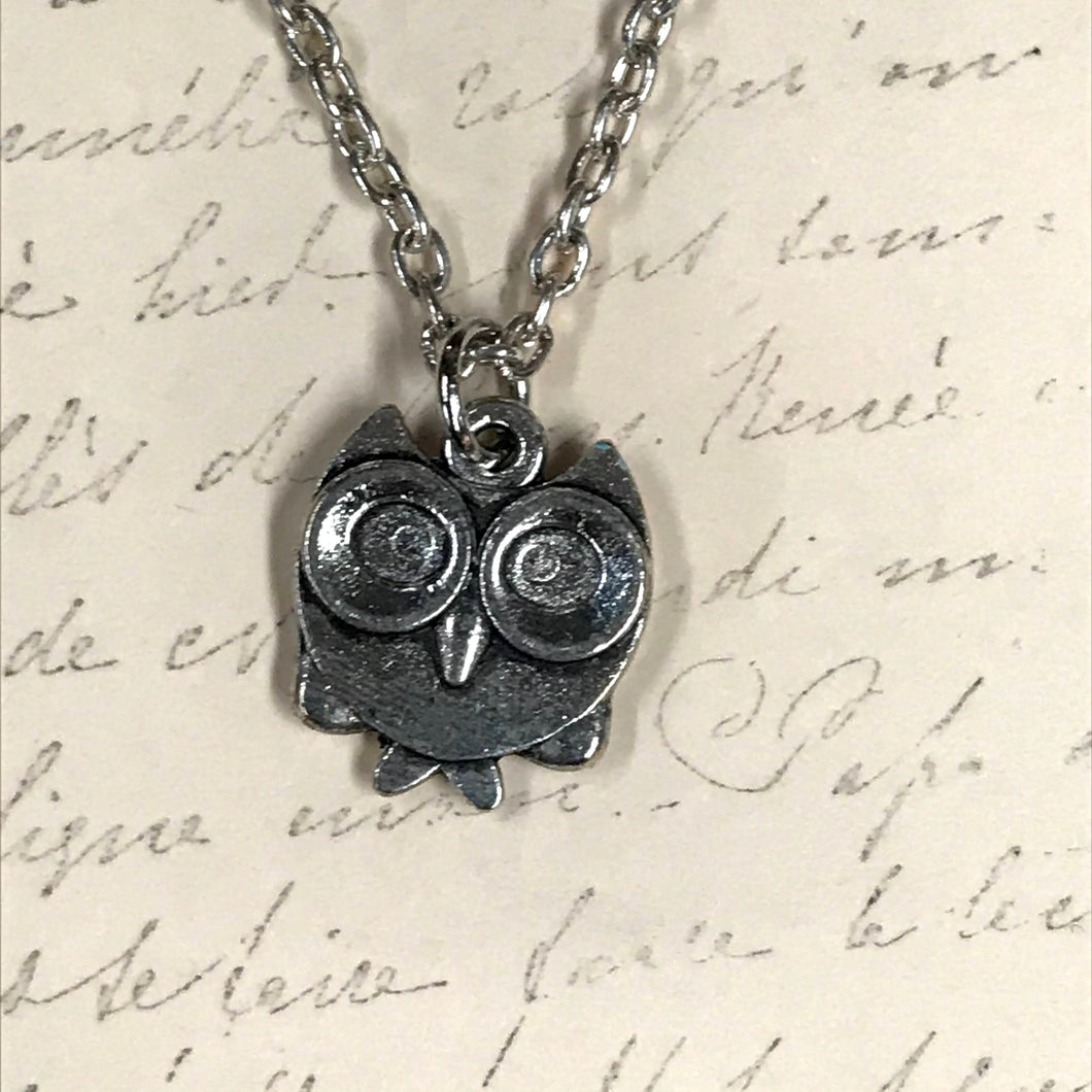 Circle Owl Charm Necklace
