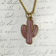 Load image into Gallery viewer, Enamel Cactus Charm Necklace
