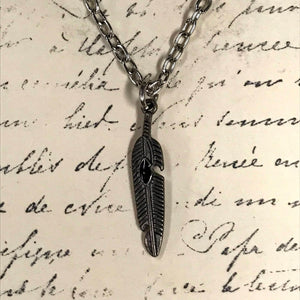 Feather with Enamel Accent Charm Necklace