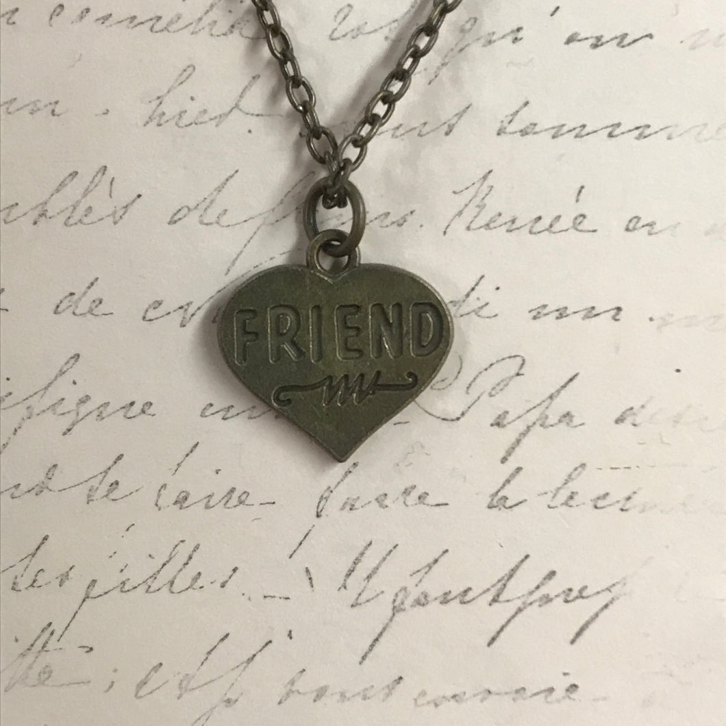 Friend Heart Charm Necklace