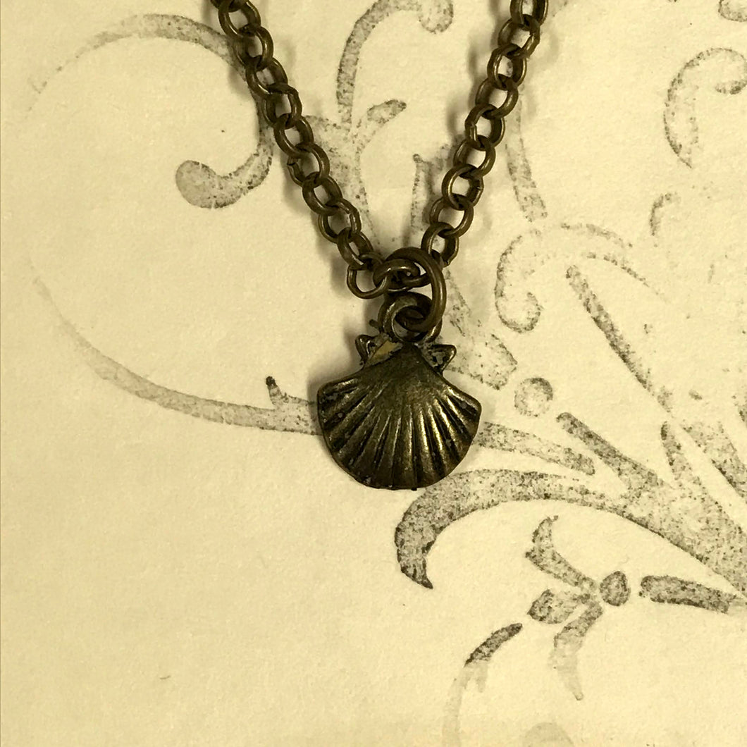 Little Clam Shell Charm Necklace