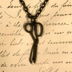Long Scissors Charm Necklace