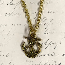 Load image into Gallery viewer, Rope and Anchor Charm Necklace
