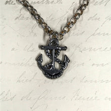 Load image into Gallery viewer, Rope and Anchor Charm Necklace
