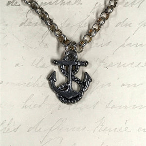 Rope and Anchor Charm Necklace