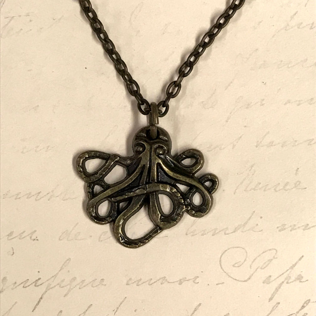 Twisty Octopus Charm Necklace