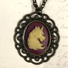 Load image into Gallery viewer, Unicorn Cameo Pendant Necklace
