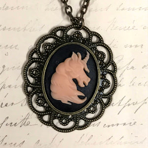 Unicorn Cameo Pendant Necklace