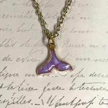Load image into Gallery viewer, Whale Tail Enamel Charm Necklace
