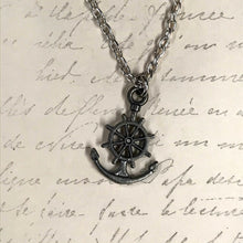 Load image into Gallery viewer, Wheel and Anchor Charm Necklace
