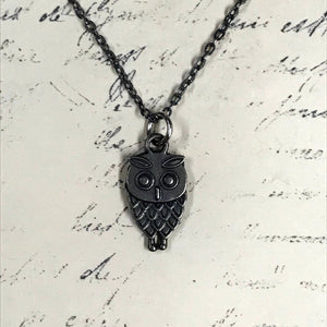Wide Eyed Owl Charm Necklace