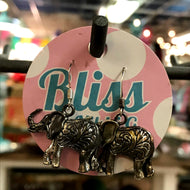 Feathered Elephant Charm Earrings
