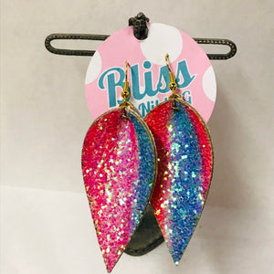 Gathered Leather Drop Earrings