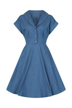 Load image into Gallery viewer, Freddie Blue Collared Button Up Dress
