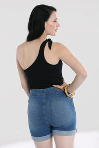 Black Molokai One Shoulder Asymmetrical Top