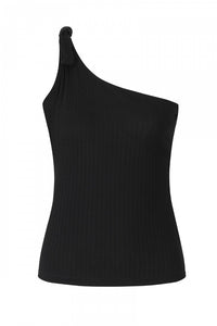 Black Molokai One Shoulder Asymmetrical Top