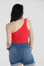 Load image into Gallery viewer, Red Molokai One Shoulder Asymmetrical Top
