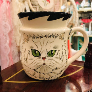 Green Eyed Kitty Ceramic Mug