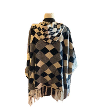 Load image into Gallery viewer, Hooded Black and White Check Cardigan
