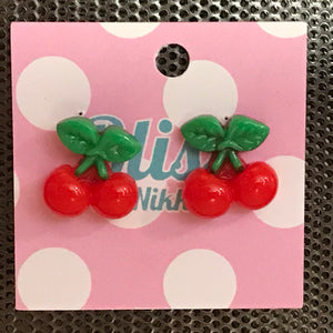 Itty Bitty Cherry Stud Earrings