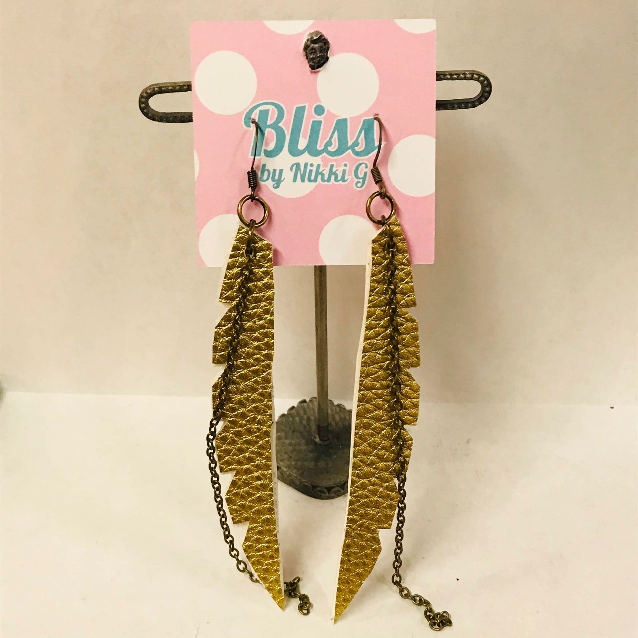 Leather on sale strip earrings