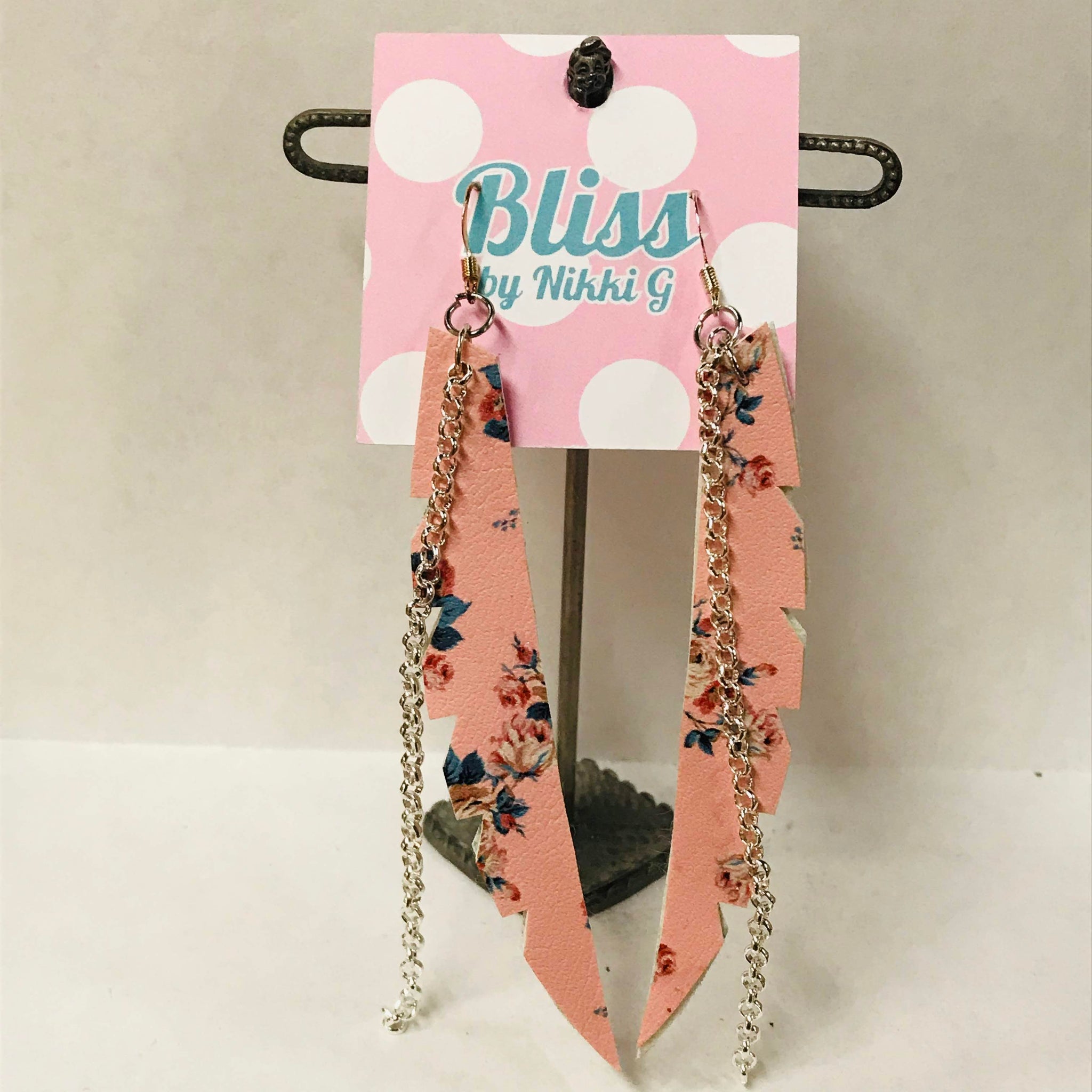 Leather outlet strip earrings