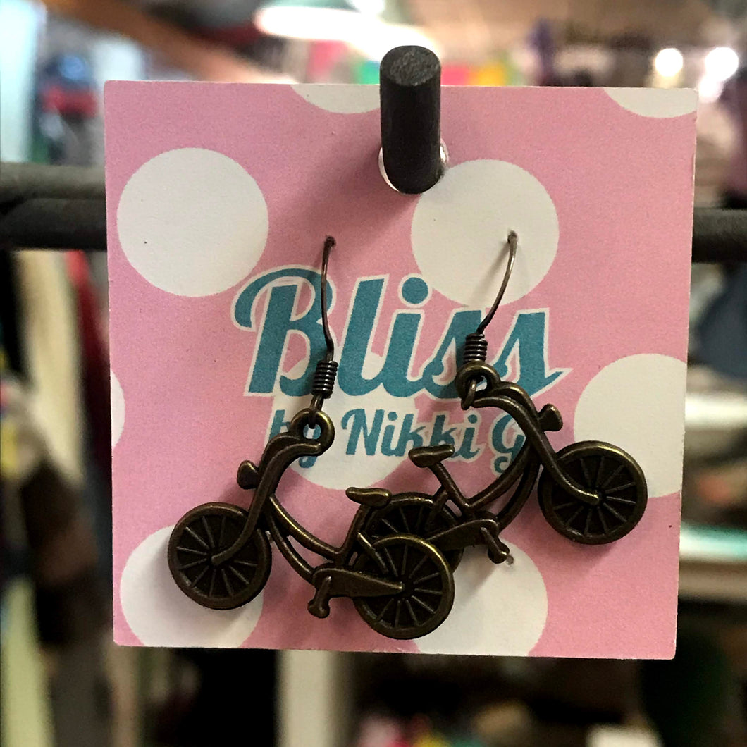 Large Bicycle Charm Earrings