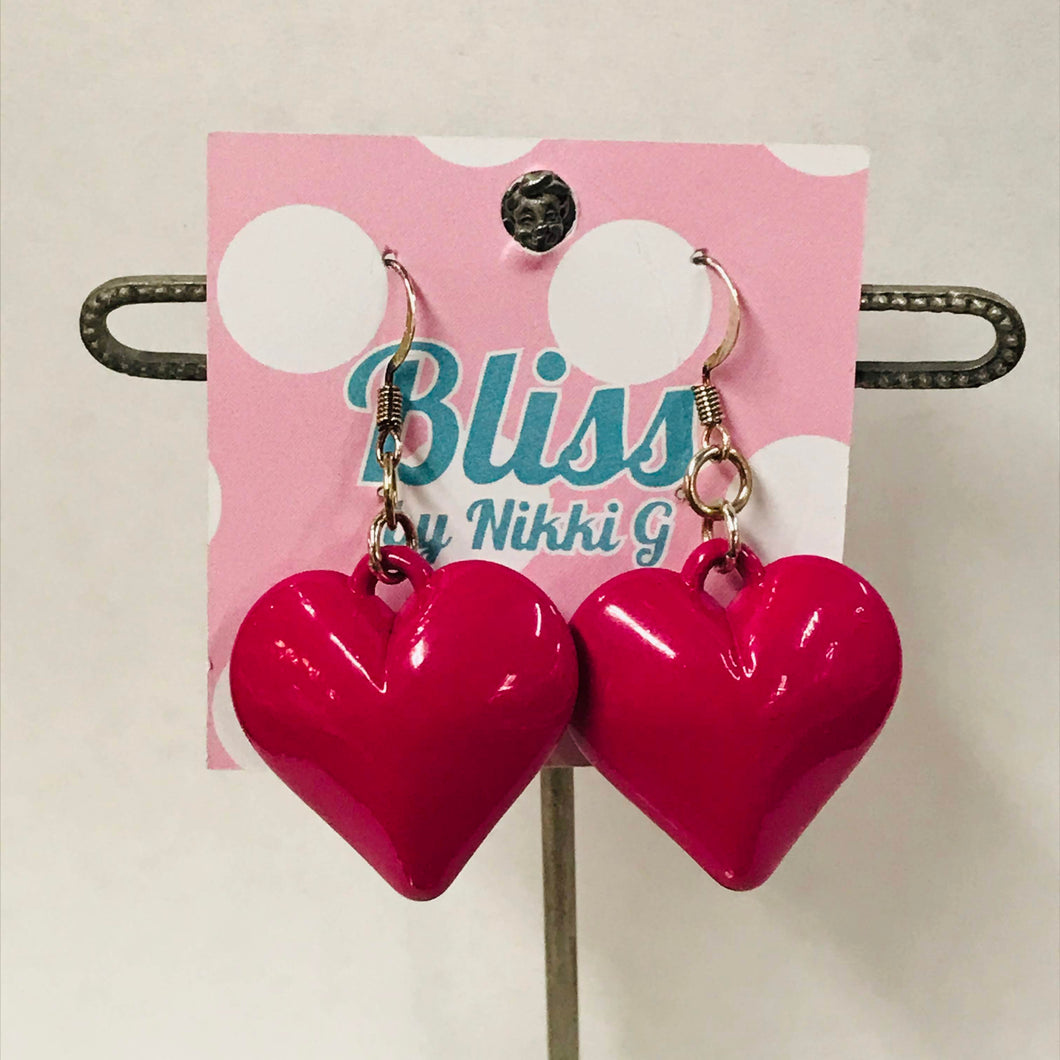 Lacquer Heart Charm Earrings