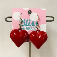 Load image into Gallery viewer, Lacquer Heart Charm Earrings
