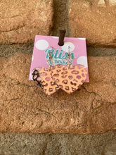 Load image into Gallery viewer, Metallic Cheetah Heart Acrylic Earrings- More Colors Available!

