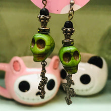 Load image into Gallery viewer, One of a Kind Crowned Skull Earrings
