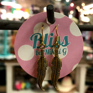 Pointy Feather Charm Earrings