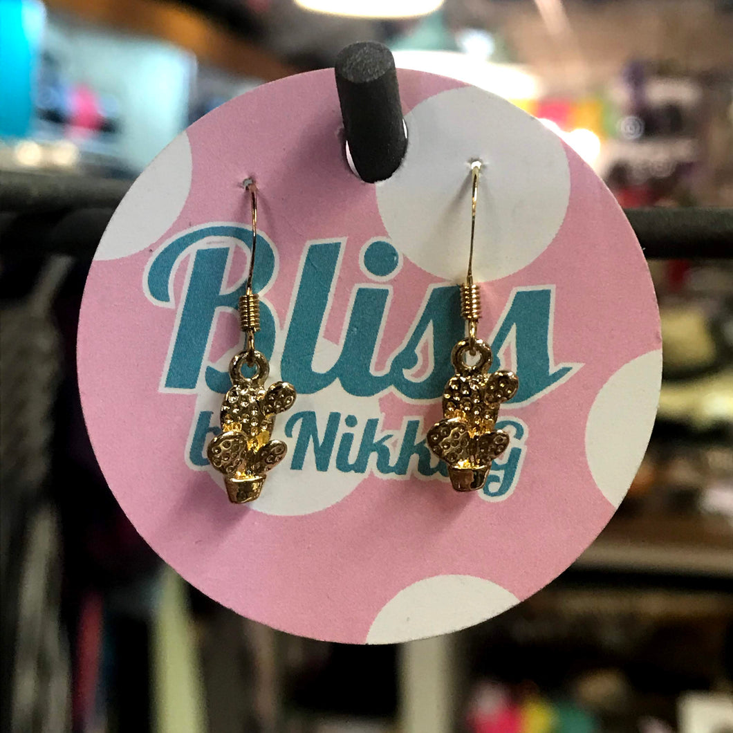 Potted Cactus 3D Charm Earrings