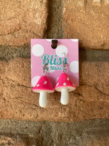 Rainbow Large 3D Mushrooms Earrings- More Colors Available!