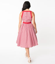 Load image into Gallery viewer, Red and White Gingham Maxine Swing Dress
