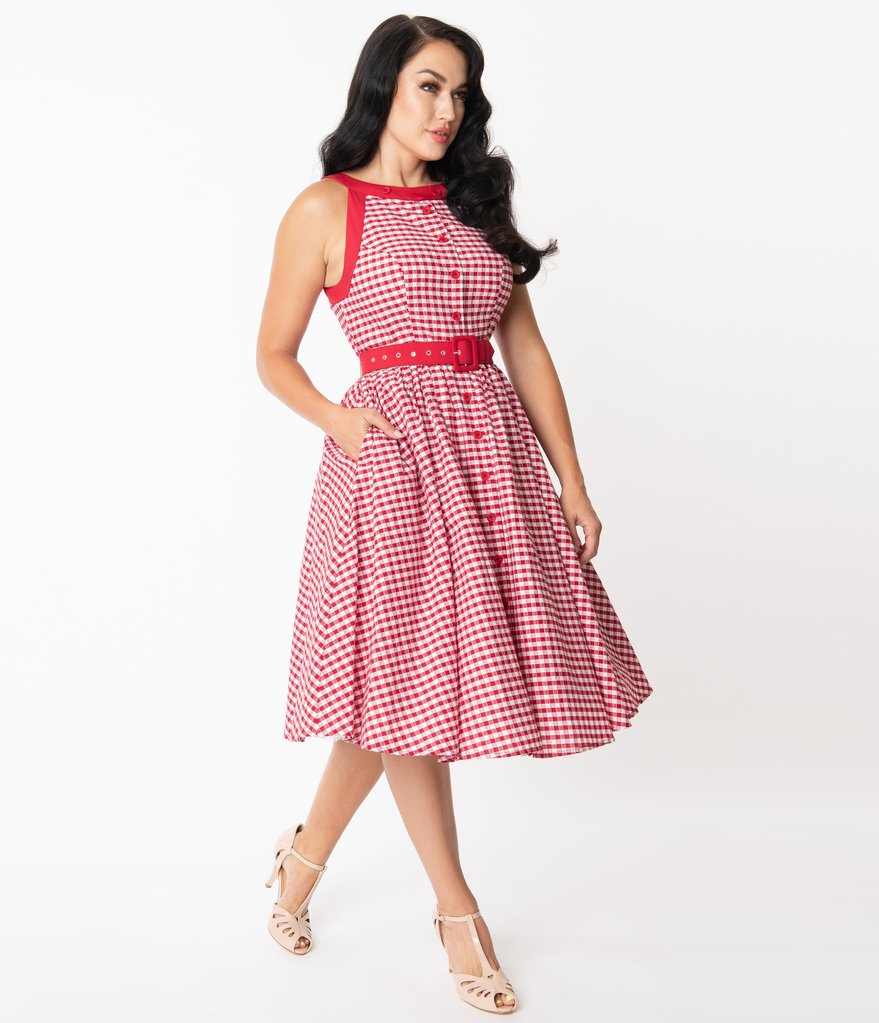 Red and White Gingham Maxine Swing Dress – Pink House Boutique