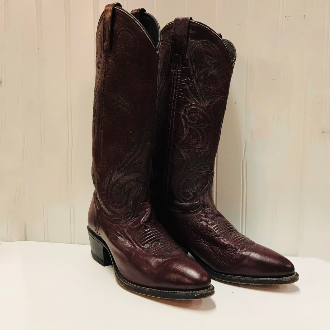 Tuscan Red Mid-Calf Cowboy Boots