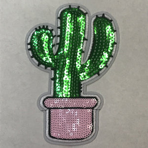 Large Sequin Cactus in Pink Pot Patch