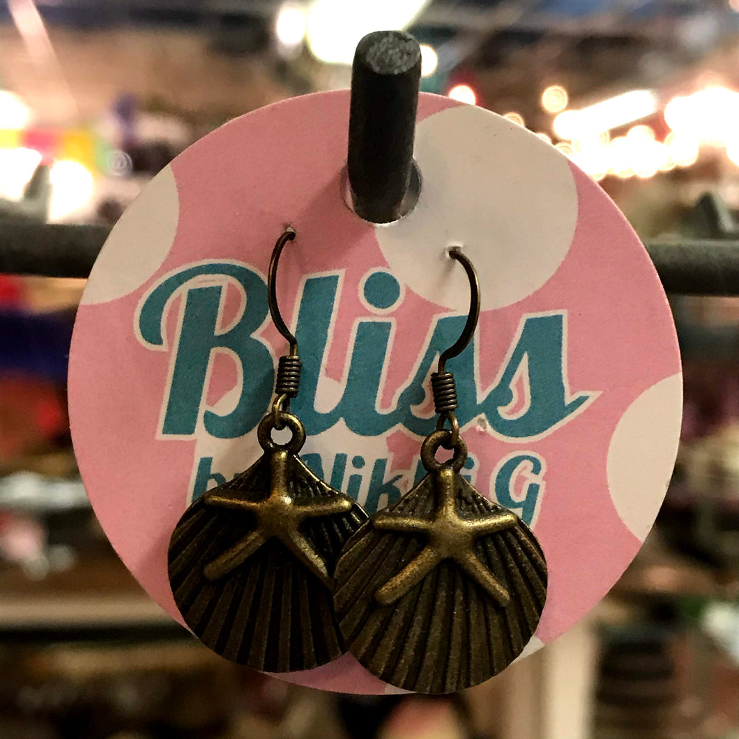 Shell and Starfish Charm Earrings