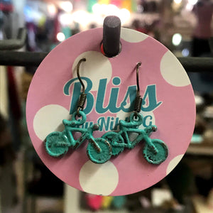 Small Bicycle Charm Earrings