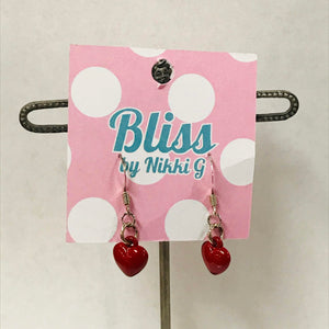 Lacquer Heart Charm Earrings