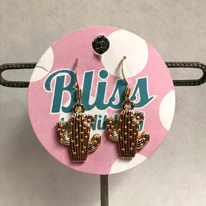 Spotted Cactus Charm Earrings