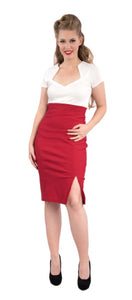 Cora Red Pencil Skirt
